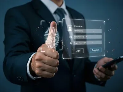 Biometric Authentication: Man Using Fingerprint Scan for Secure Login on Smartphone, Cyber Security, Digital Identity Verification, Technology Concept Biometric Authentication: Man Using Fingerprint Scan for Secure Login on Smartphone, Cyber Security, Digital Identity Verification, Technology Concept